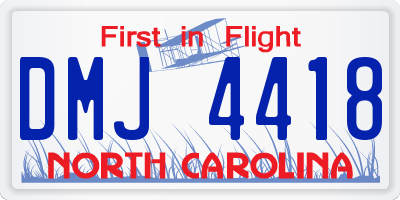 NC license plate DMJ4418
