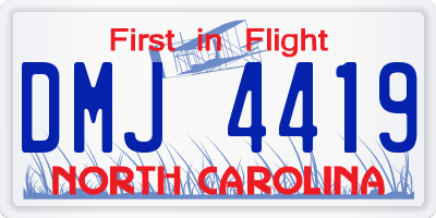 NC license plate DMJ4419