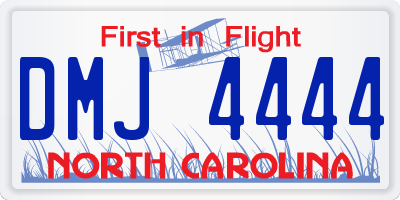 NC license plate DMJ4444