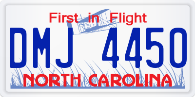 NC license plate DMJ4450