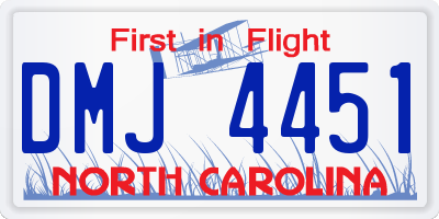 NC license plate DMJ4451