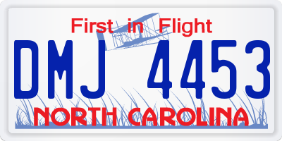 NC license plate DMJ4453