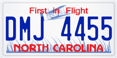 NC license plate DMJ4455