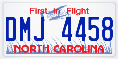 NC license plate DMJ4458