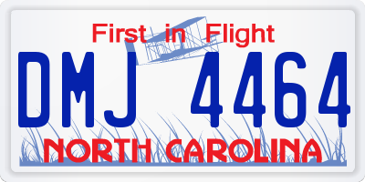 NC license plate DMJ4464
