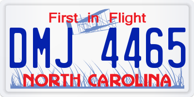 NC license plate DMJ4465