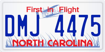 NC license plate DMJ4475