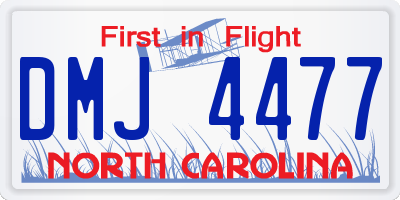 NC license plate DMJ4477