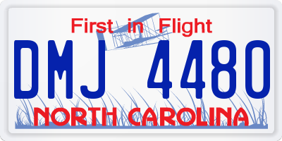 NC license plate DMJ4480