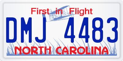 NC license plate DMJ4483