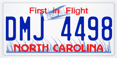 NC license plate DMJ4498