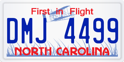 NC license plate DMJ4499