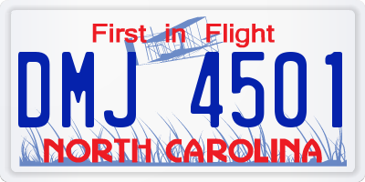 NC license plate DMJ4501