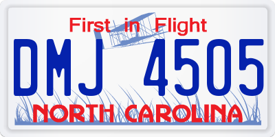 NC license plate DMJ4505