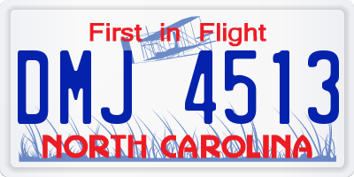 NC license plate DMJ4513