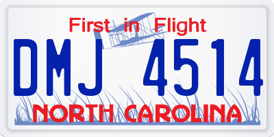NC license plate DMJ4514