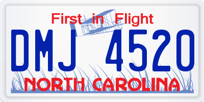 NC license plate DMJ4520