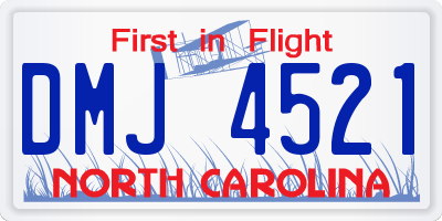 NC license plate DMJ4521