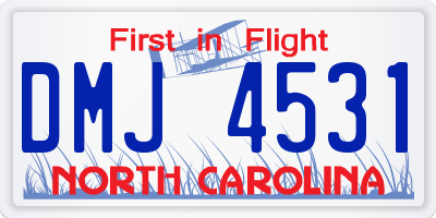 NC license plate DMJ4531