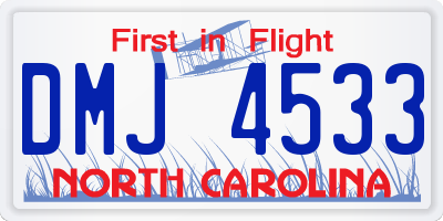 NC license plate DMJ4533