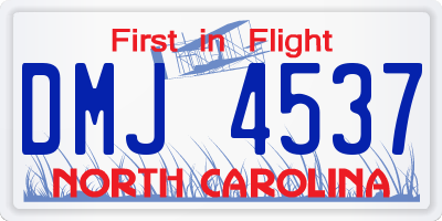 NC license plate DMJ4537