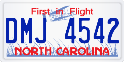 NC license plate DMJ4542