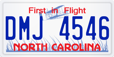NC license plate DMJ4546