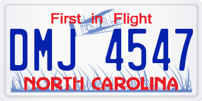 NC license plate DMJ4547