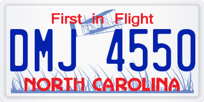 NC license plate DMJ4550