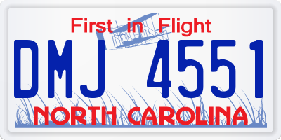 NC license plate DMJ4551