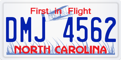 NC license plate DMJ4562