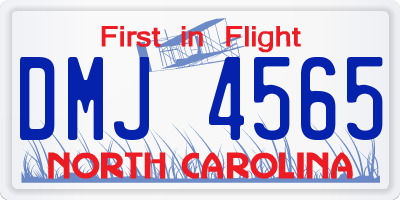 NC license plate DMJ4565