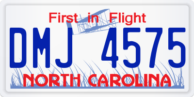 NC license plate DMJ4575