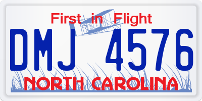 NC license plate DMJ4576