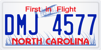 NC license plate DMJ4577
