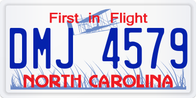 NC license plate DMJ4579