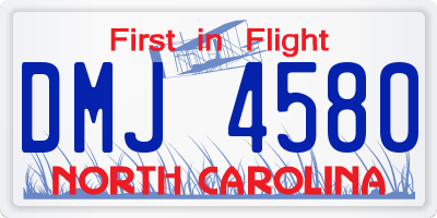 NC license plate DMJ4580