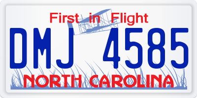 NC license plate DMJ4585