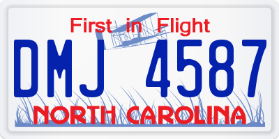 NC license plate DMJ4587