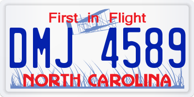 NC license plate DMJ4589