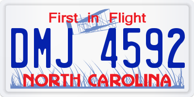 NC license plate DMJ4592