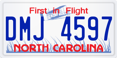 NC license plate DMJ4597