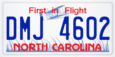 NC license plate DMJ4602