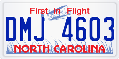 NC license plate DMJ4603