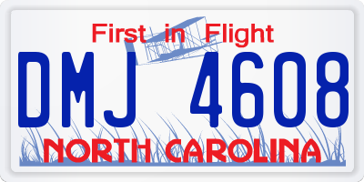NC license plate DMJ4608