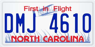 NC license plate DMJ4610