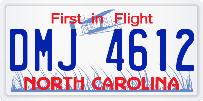 NC license plate DMJ4612