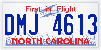 NC license plate DMJ4613