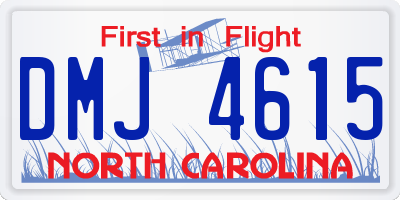 NC license plate DMJ4615