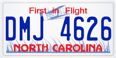 NC license plate DMJ4626